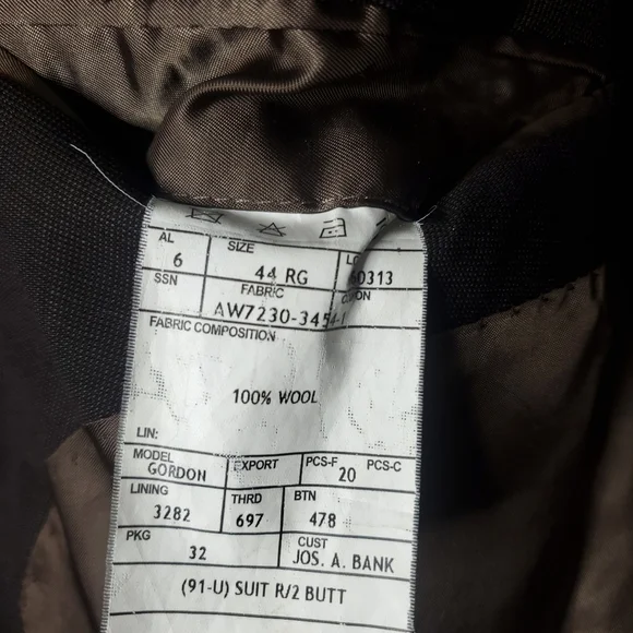 Jos A Bank Blazer Mens 44R Brown 2 Button Sports Coat Suit Jacket Modern Career - Picture 11 of 13